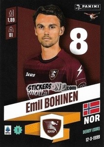 Cromo Emil Bohinen - Calciatori 2022-2023 - Panini