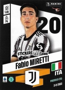 Sticker Fabio Miretti - Calciatori 2022-2023 - Panini