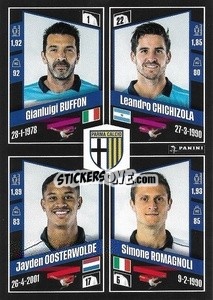 Figurina Gianluigi Buffon / Leandro Chichizola / Jayden Oosterwolde / Simone Romagnoli - Calciatori 2022-2023 - Panini