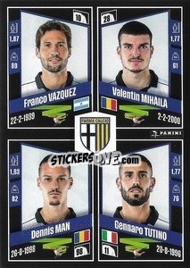 Sticker Franco Vázquez / Valentin Mihaila / Dennis Man / Gennaro Tutino - Calciatori 2022-2023 - Panini