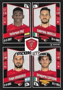 Sticker Yeferson Paz / Gabriele Angella / Tiago Casasola / Gregorio Luperini - Calciatori 2022-2023 - Panini