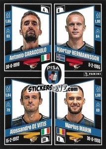 Sticker Antonio Caracciolo / Hjörtur Hermannsson / Alessandro De Vitis / Marius Marin - Calciatori 2022-2023 - Panini