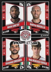 Sticker Kévin Vinetot / Andrea Masiello / Giovanni Crociata / Hans Nicolussi Caviglia - Calciatori 2022-2023 - Panini