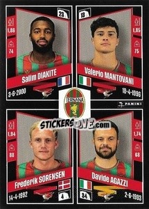 Sticker Salim Diakité / Valerio Mantovani / Frederik Sørensen / Davide Agazzi - Calciatori 2022-2023 - Panini