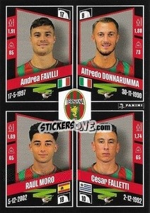 Cromo Andrea Favilli / Alfredo Donnarumma / Raúl Moro / César Falletti - Calciatori 2022-2023 - Panini