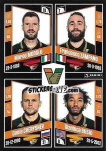 Sticker Marco Modolo / Francesco Zampano / Denis Cheryshev / Gianluca Busio - Calciatori 2022-2023 - Panini