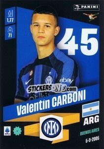 Cromo Valentín Carboni - Calciatori 2022-2023 - Panini