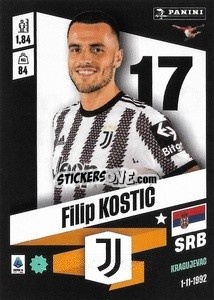 Figurina Filip Kostić - Calciatori 2022-2023 - Panini