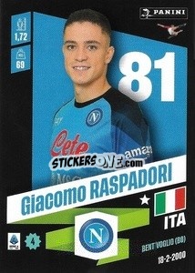 Figurina Giacomo Raspadori - Calciatori 2022-2023 - Panini