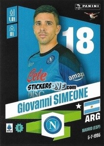 Cromo Giovanni Simeone - Calciatori 2022-2023 - Panini
