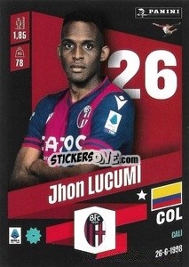 Figurina Jhon Lucumí - Calciatori 2022-2023 - Panini