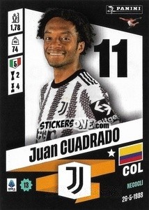 Sticker Juan Cuadrado - Calciatori 2022-2023 n. 208 - Panini