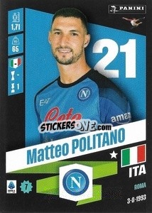 Sticker Matteo Politano - Calciatori 2022-2023 n. 349 - Panini