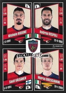 Sticker Michele Rigione / Andrea Rispoli / Sauli Väisänen / Marco Brescianini - Calciatori 2022-2023 - Panini