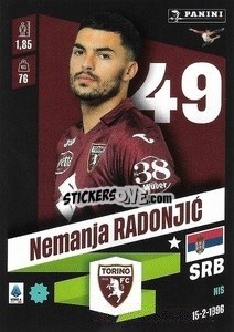 Cromo Nemanja Radonjić - Calciatori 2022-2023 - Panini