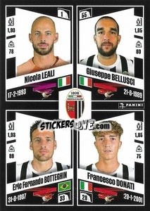 Sticker Nicola Leali / Giuseppe Bellusci / Eric Fernando Botteghin / Francesco Donati - Calciatori 2022-2023 - Panini