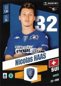 Figurina Nicolas Haas - Calciatori 2022-2023 - Panini