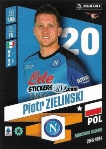 Figurina Piotr Zieliński - Calciatori 2022-2023 - Panini