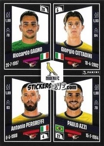 Sticker Riccardo Gagno / Giorgio Cittadini / Antonio Pergreffi / Paulo Azzi - Calciatori 2022-2023 - Panini
