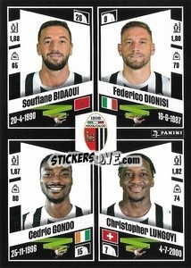 Sticker Soufiane Bidaoui / Federico Dionisi / Cedric Gondo / Christopher Lungoyi - Calciatori 2022-2023 - Panini