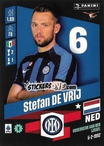 Sticker Stefan De Vrij - Calciatori 2022-2023 - Panini