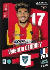 Figurina Valentin Gendrey - Calciatori 2022-2023 - Panini