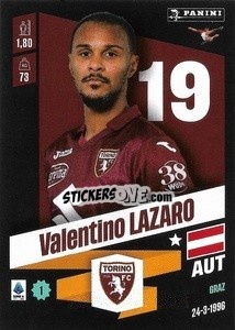 Figurina Valentino Lazaro - Calciatori 2022-2023 - Panini