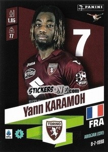 Figurina Yann Karamoh - Calciatori 2022-2023 - Panini