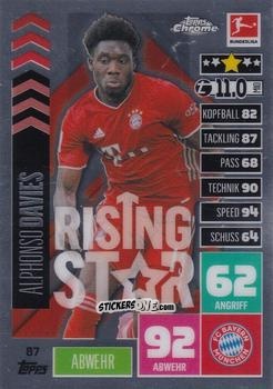 Figurina Alphonso Davies - German Bundesliga 2020-2021. Match Attax Chrome n. 87 - Topps