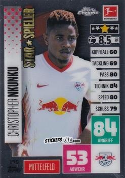 Cromo Christopher Nkunku - German Bundesliga 2020-2021. Match Attax Chrome n. 196 - Topps