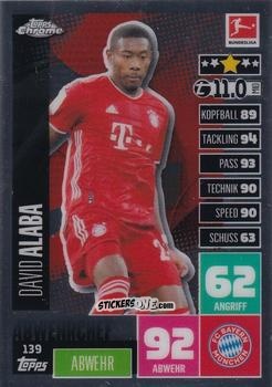 Cromo David Alaba - German Bundesliga 2020-2021. Match Attax Chrome n. 139 - Topps
