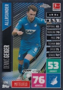 Cromo Dennis Geiger - German Bundesliga 2020-2021. Match Attax Chrome n. 176 - Topps