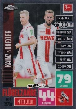 Cromo Florian Kainz / Dominick Drexler - German Bundesliga 2020-2021. Match Attax Chrome n. 106 - Topps