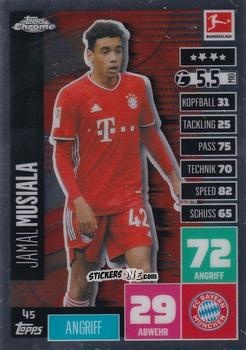 Cromo Jamal Musiala - German Bundesliga 2020-2021. Match Attax Chrome n. 45 - Topps