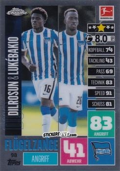 Figurina Javairo Dilrosun / Dodi Lukébakio - German Bundesliga 2020-2021. Match Attax Chrome n. 98 - Topps