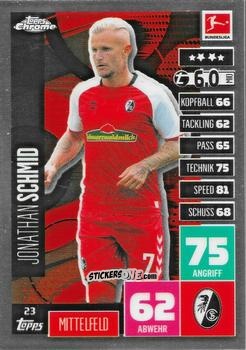 Sticker Jonathan Schmid - German Bundesliga 2020-2021. Match Attax Chrome n. 23 - Topps