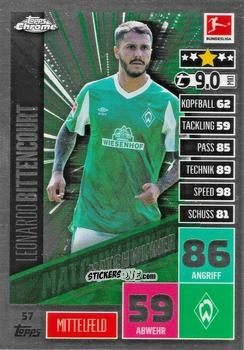Sticker Leonardo Bittencourt - German Bundesliga 2020-2021. Match Attax Chrome n. 57 - Topps