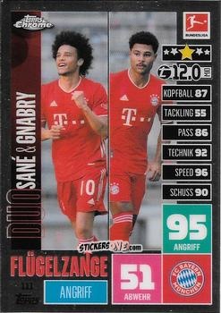 Sticker Leroy Sané / Serge Gnabry - German Bundesliga 2020-2021. Match Attax Chrome n. 111 - Topps