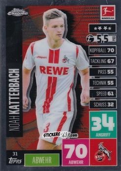 Sticker Noah Katterbach - German Bundesliga 2020-2021. Match Attax Chrome n. 31 - Topps