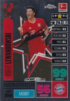 Sticker Robert Lewandowski - German Bundesliga 2020-2021. Match Attax Chrome n. 167 - Topps