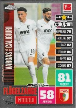 Cromo Ruben Vargas / Daniel Caligiuri - German Bundesliga 2020-2021. Match Attax Chrome n. 97 - Topps