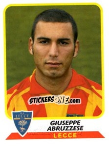 Sticker Giuseppe Abruzzese - Calciatori 2003-2004 - Panini