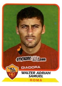 Sticker Walter Adrian Samuel - Calciatori 2003-2004 - Panini