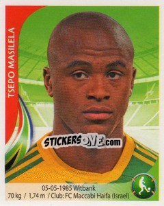 Sticker Tsepo Masilela - Copa Mundial Sudáfrica 2010 - Navarrete