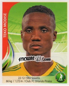 Sticker Teko Modise - Copa Mundial Sudáfrica 2010 - Navarrete
