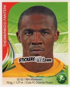 Sticker Thembinkosi Fanteni - Copa Mundial Sudáfrica 2010 - Navarrete