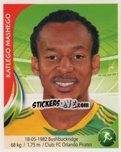 Sticker Katlego Mashego - Copa Mundial Sudáfrica 2010 - Navarrete