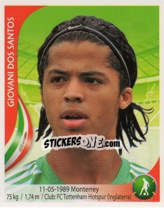 Sticker Giovani dos Santos - Copa Mundial Sudáfrica 2010 - Navarrete