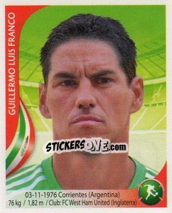 Sticker Guillermo Franco - Copa Mundial Sudáfrica 2010 - Navarrete
