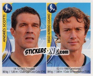 Sticker Andres Scotti / Diego Lugano - Copa Mundial Sudáfrica 2010 n. 49 - Navarrete
